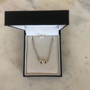 Bijou Double Star pendant -sterling silver. 16”